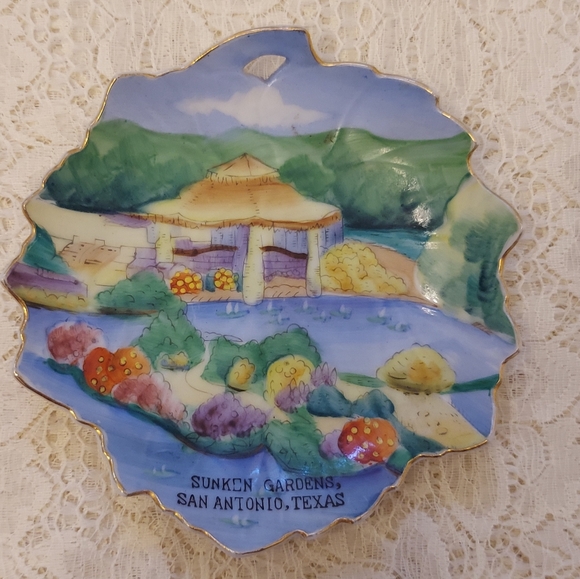 Vintage Souvenir Mini Plate Antonio Sunken Gardens